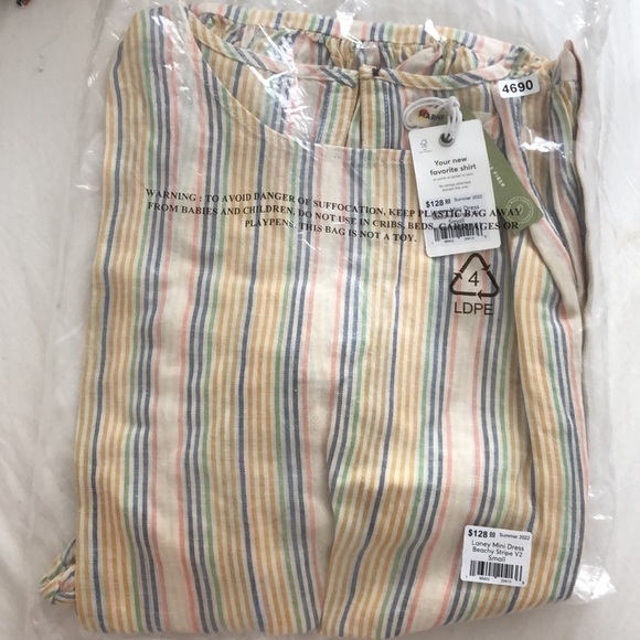 Marine Layer Laney Dress Linen Blend Beachy Stripe  NWT S - Picture 5 of 7